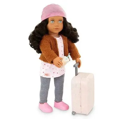 Our Generation Lisandra & Rolling Luggage 18" Travel Doll