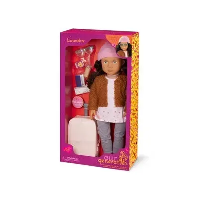 Our Generation Lisandra & Rolling Luggage 18" Travel Doll