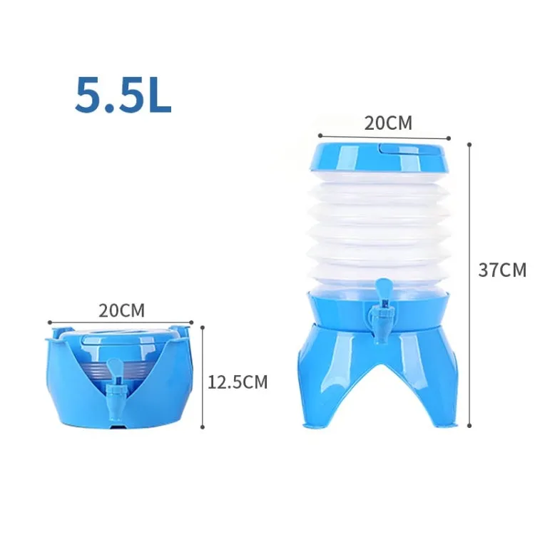 Outdoor Camping Portable Car Retractable Folding Bucket With Faucet, Capacity: 5.5L