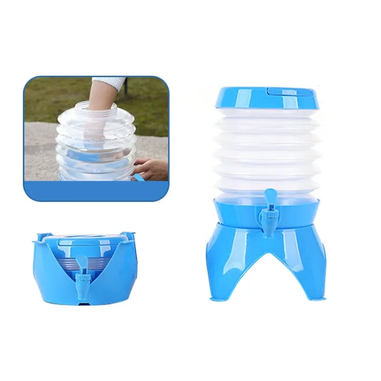 Outdoor Camping Portable Car Retractable Folding Bucket With Faucet, Capacity: 5.5L