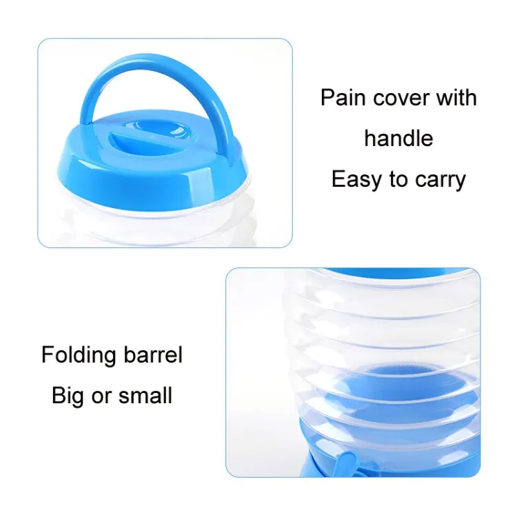 Outdoor Camping Portable Car Retractable Folding Bucket With Faucet, Capacity: 5.5L