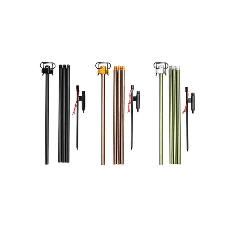 Outdoor Camping Telescopic Double Hook Folding Light Stand(Golden)