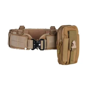 Outdoor Hunting Belt Nylon Waist Belt,Spec: With Bag Khaki