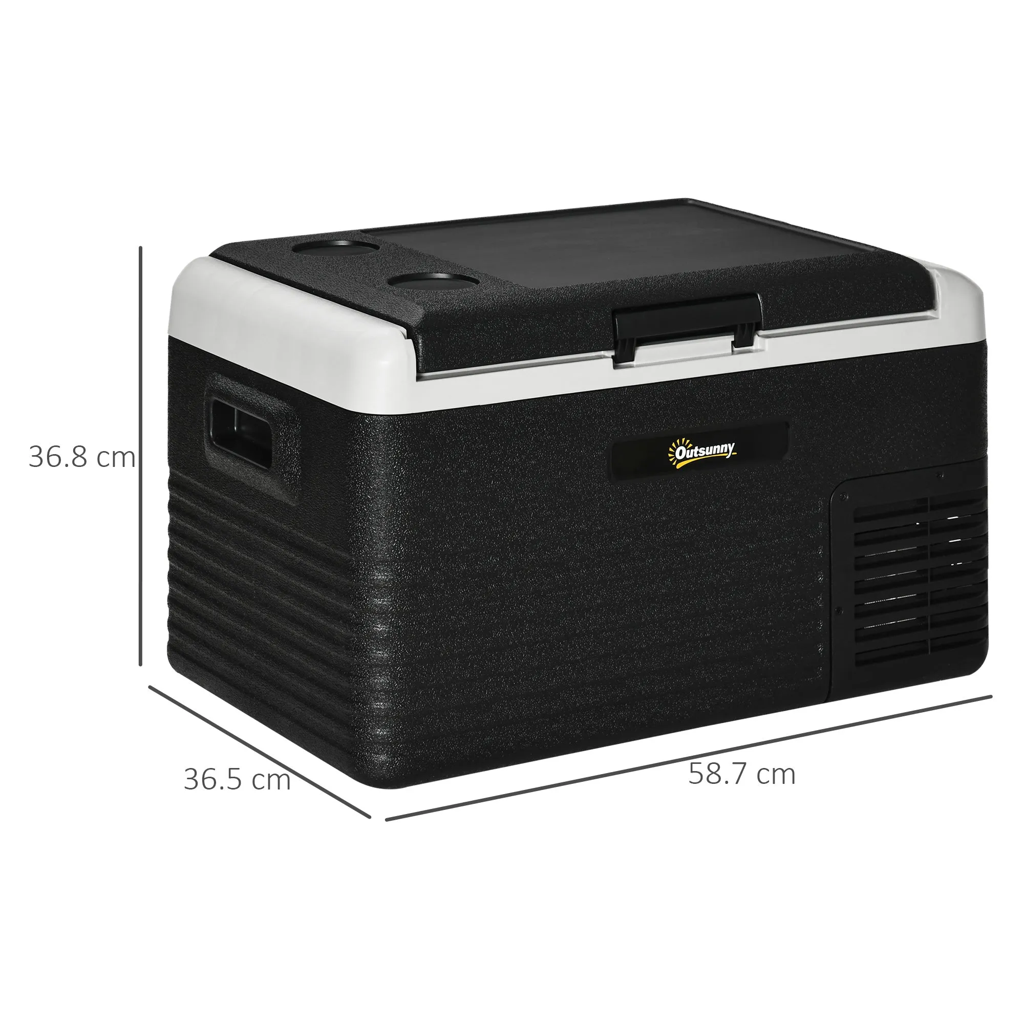 Outsunny 30L Car Refrigerator, Portable Compressor Car Fridge Freezer, Electric Cooler Box with 12/24V DC and 110-240V AC for Camping, Driving, Picnic, Down to -20√¢¬Ä¬ö√É¬Ñ√É¬∂√¢¬à¬ö√É¬´√¢¬à¬ö√É¬¢