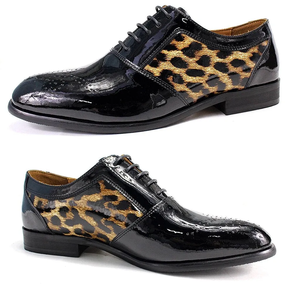 Patchwork Leopard Crocodile Pattern Shoes