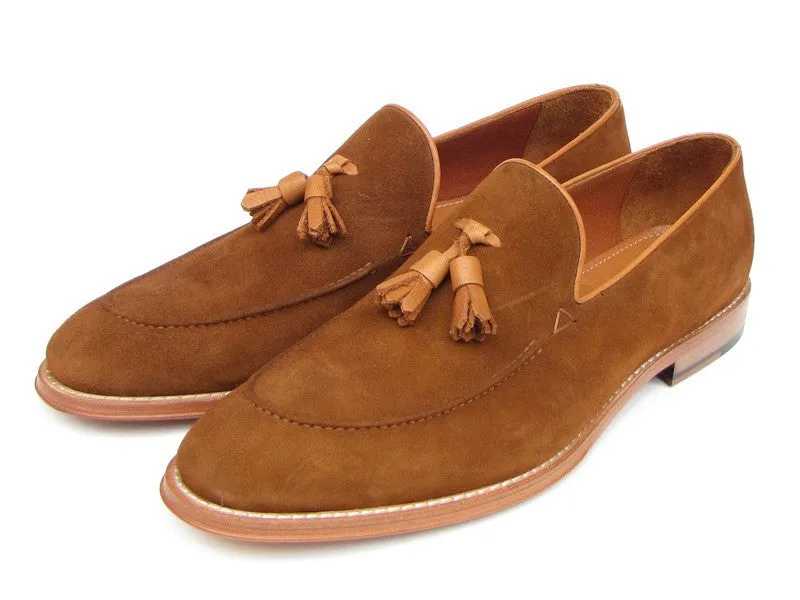 Paul Parkman Men's Tassel Loafer Suede Shoes [ Tobacco , Green, Or Brown ]