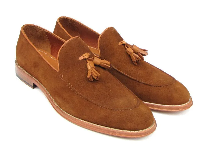 Paul Parkman Men's Tassel Loafer Suede Shoes [ Tobacco , Green, Or Brown ]