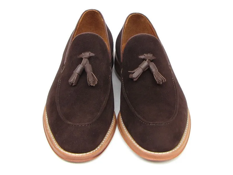 Paul Parkman Men's Tassel Loafer Suede Shoes [ Tobacco , Green, Or Brown ]