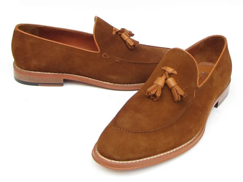 Paul Parkman Men's Tassel Loafer Suede Shoes [ Tobacco , Green, Or Brown ]