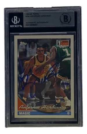 Penny Hardaway Signed Slabbed Orlando Magic 1993-94 Topps #334 BAS