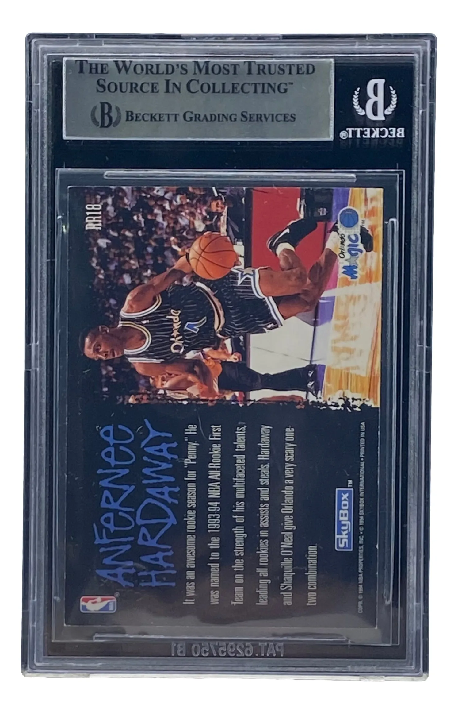 Penny Hardaway Signed Slabbed Orlando Magic 1994-95 SkyBox Premium #RR18 BAS