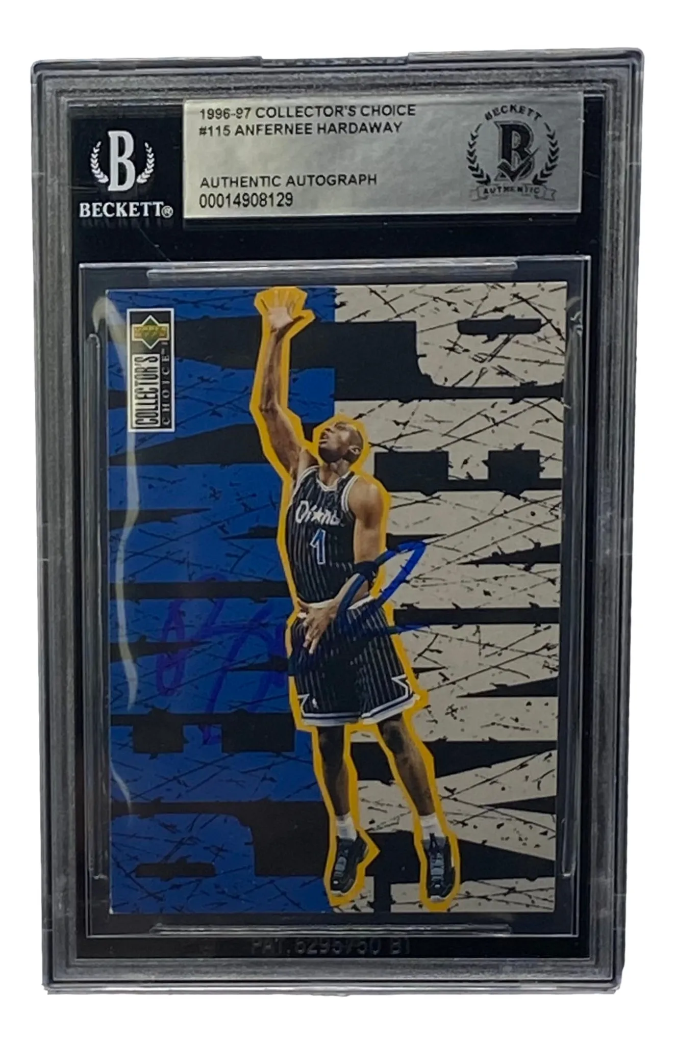 Penny Hardaway Signed Slabbed Orlando Magic 1996-97 Collector's Choice #115 BAS