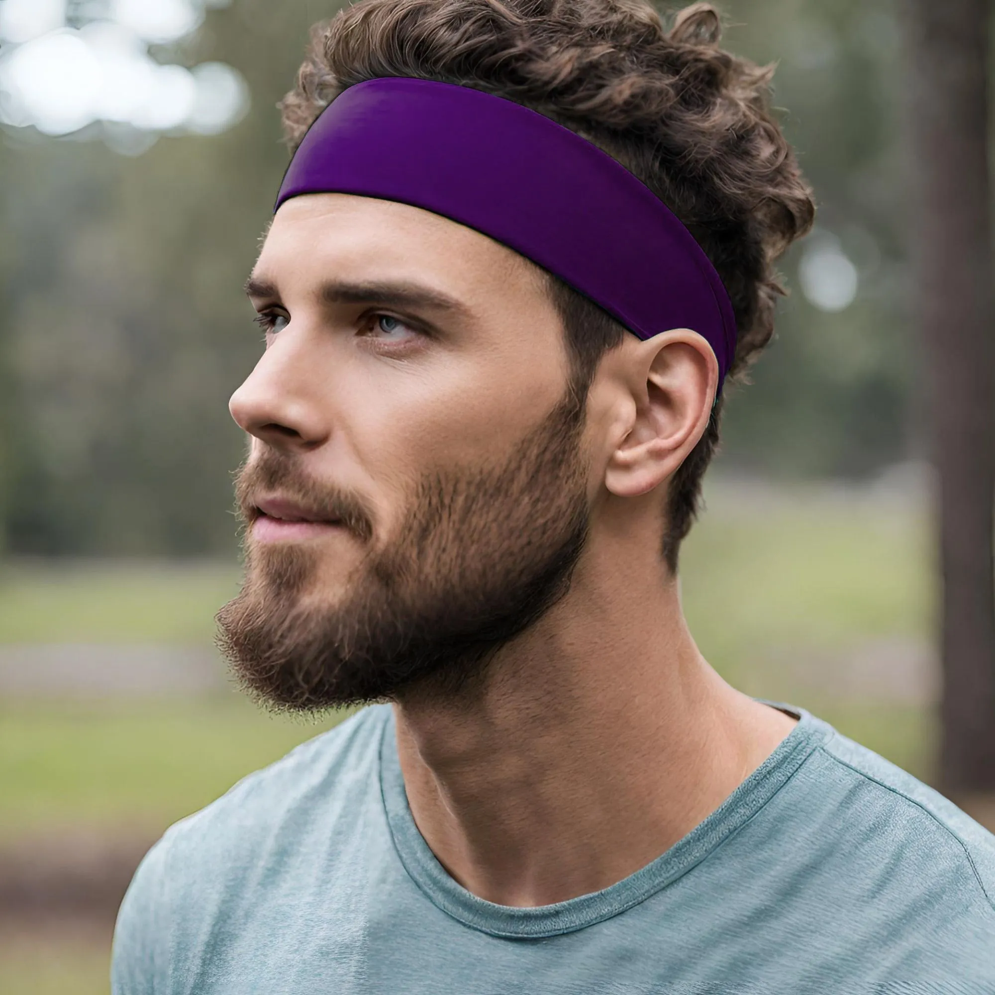 Plum Cotton Headbands - 12 Pack