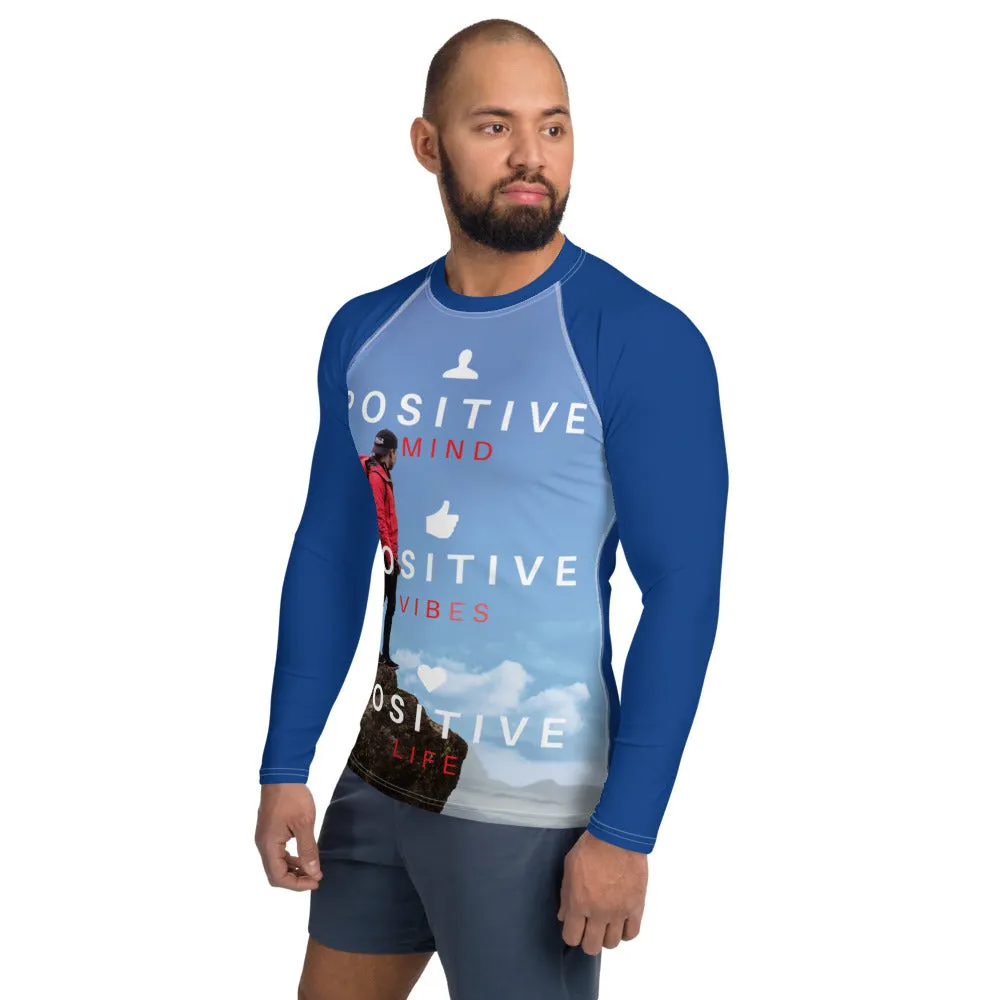 Positive Vibes Men's Rash Guard (Blue)