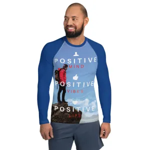 Positive Vibes Men's Rash Guard (Blue)