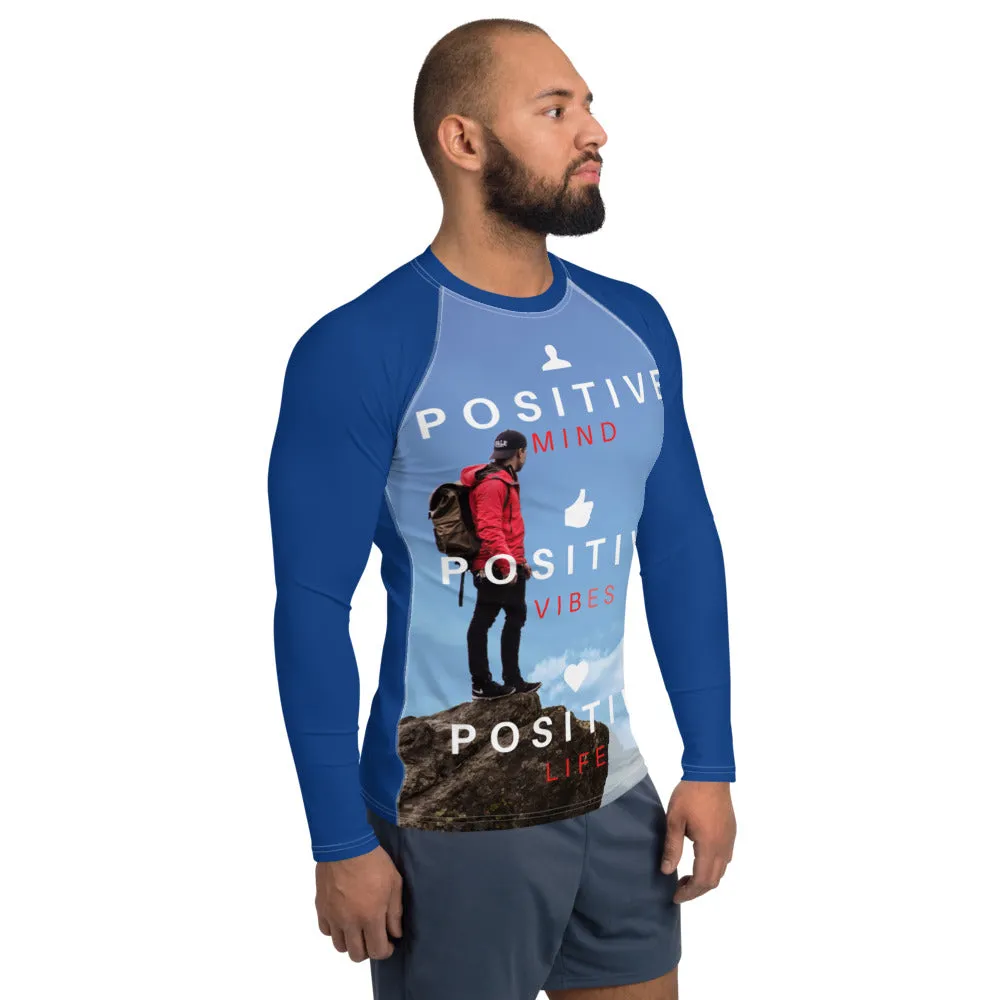 Positive Vibes Men's Rash Guard (Blue)