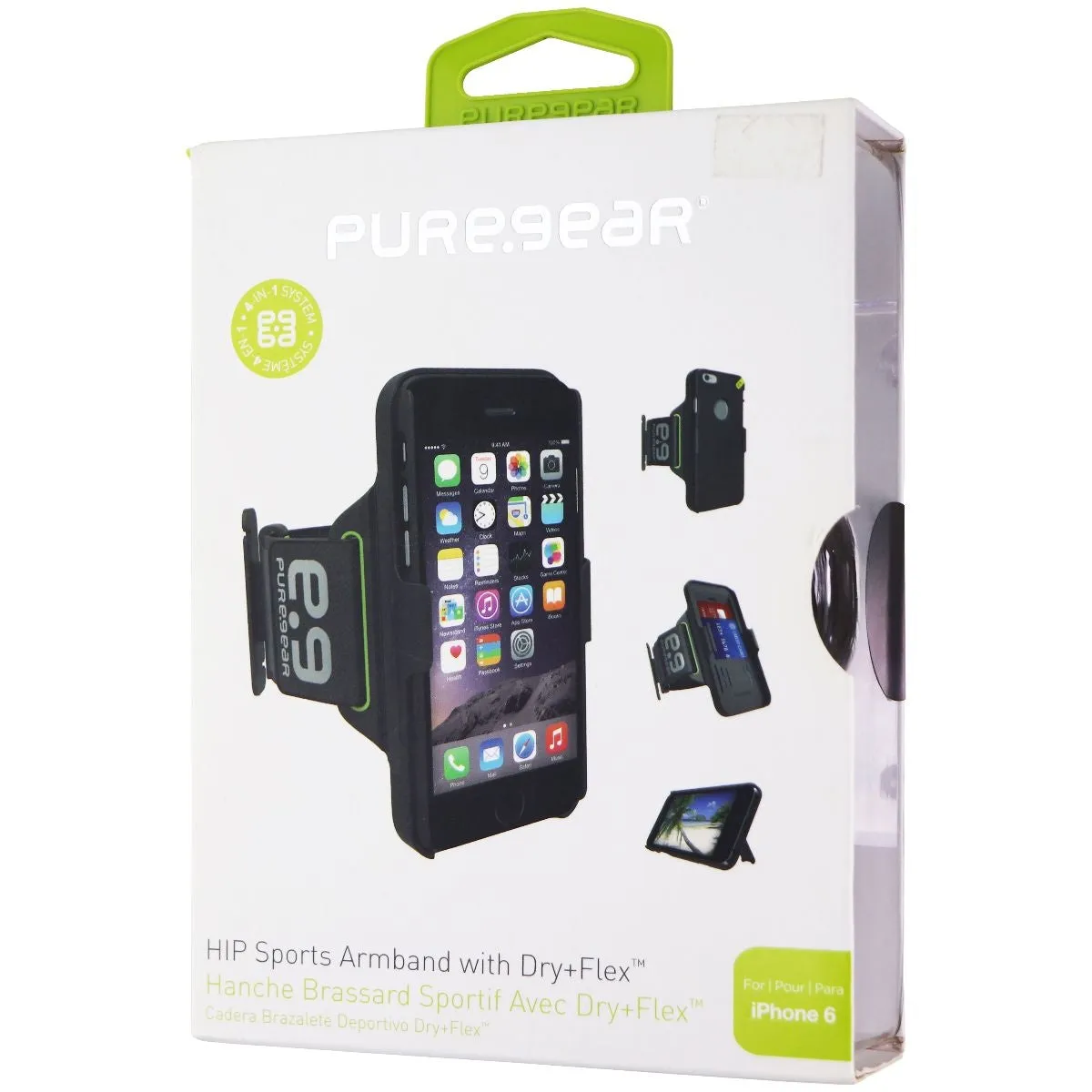 PureGear HIP Sports Dry Flex Armband Case for Apple iPhone 6s/6 - Black/Green