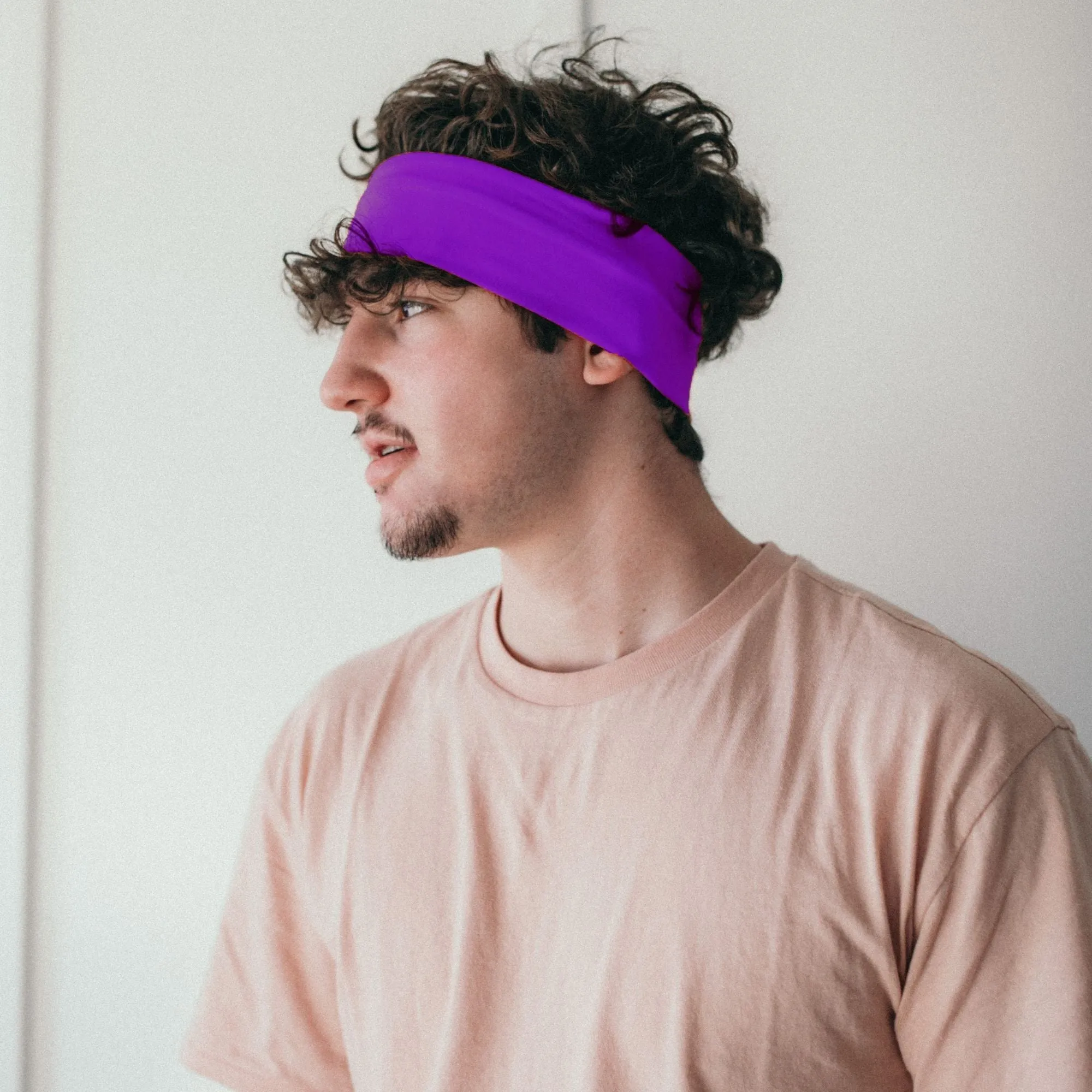 Purple Wide Headbands - 12 Pack