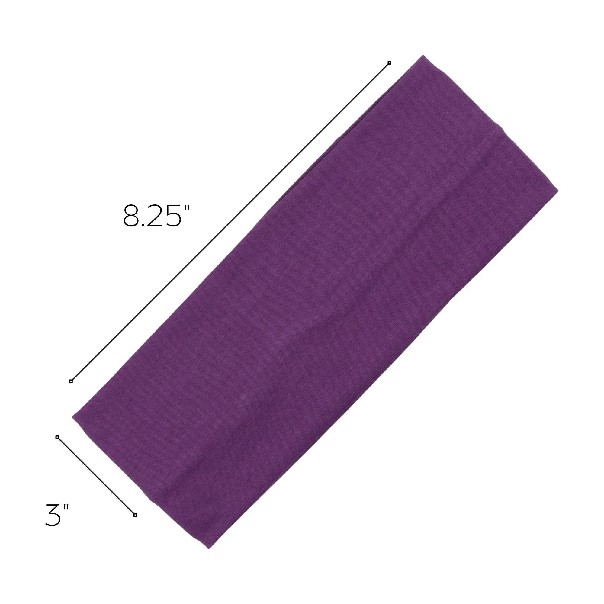 Purple Wide Headbands - 12 Pack