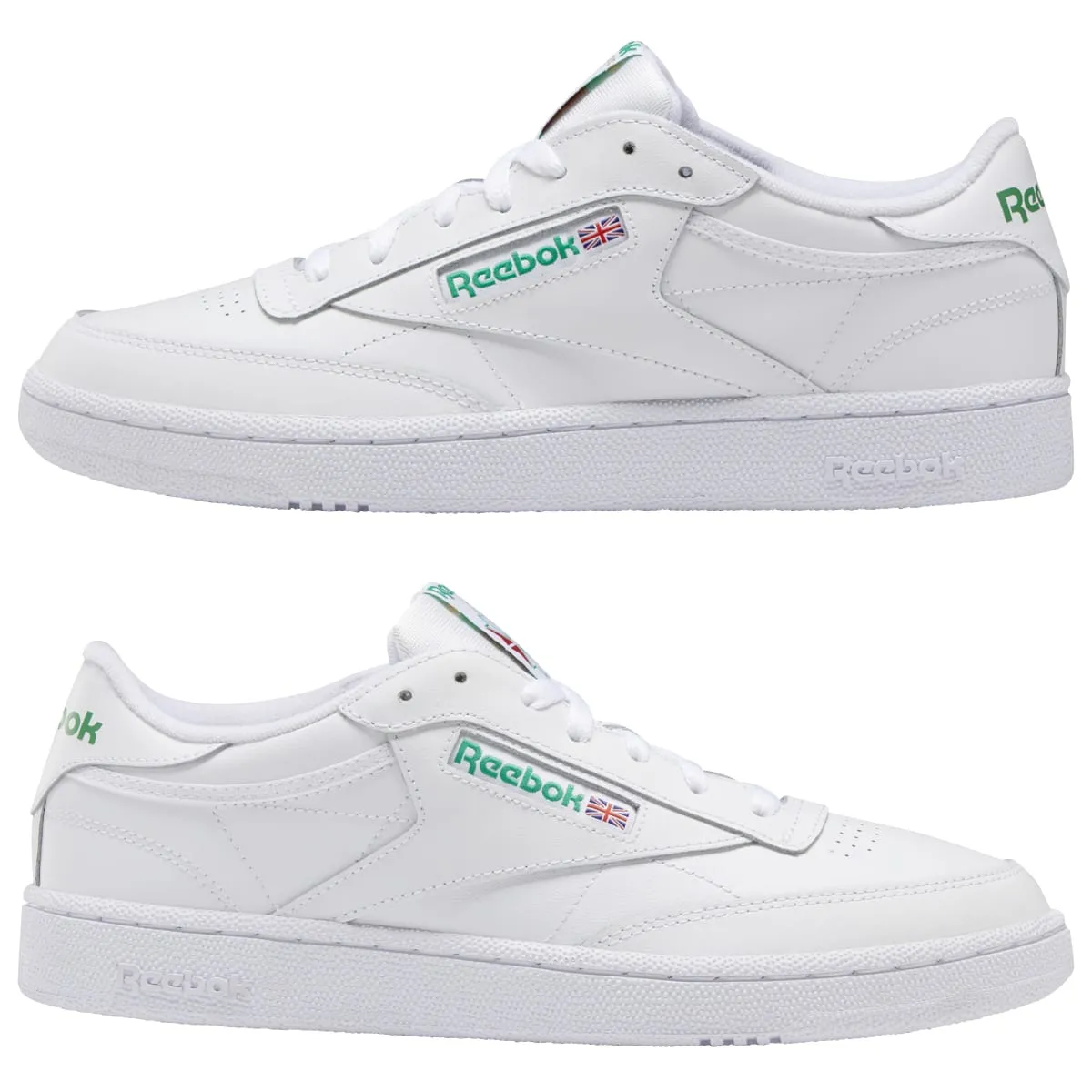 REEBOK AR0456 CLUB C 85 MN'S (Medium) White/Green Leather Lifestyle Shoes