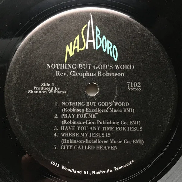 Rev. Cleophus Robinson* - Nothing But God's Word (LP) (VG )