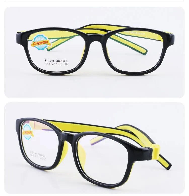 Reven Jate Unisex Children's Full Rim Square Tr 90 Silicone Eyeglasses 1255