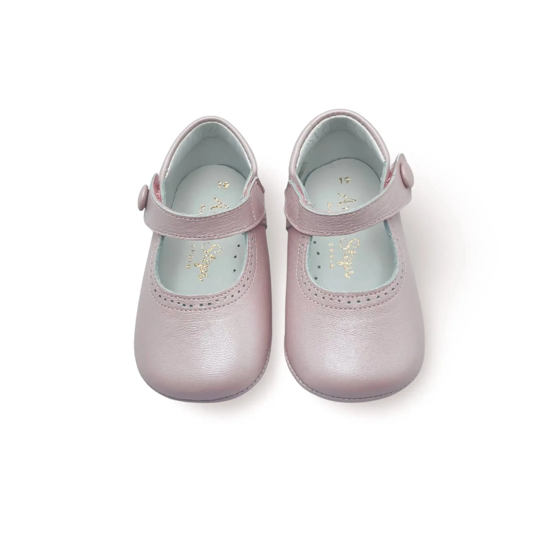 Rosie- Light Pink Leather Baby Mary Jane Shoes