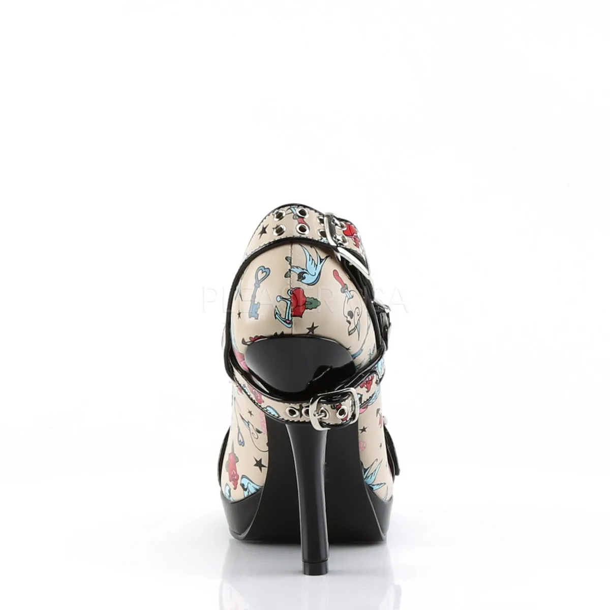 Secret-14 Tattoo Print Heels