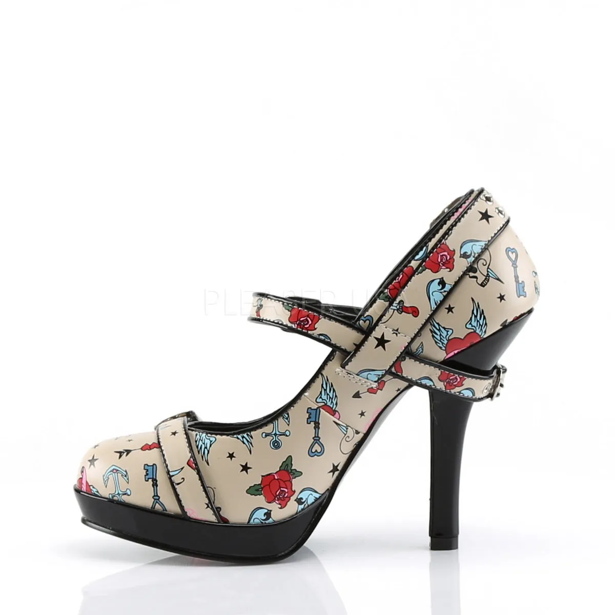 Secret-14 Tattoo Print Heels