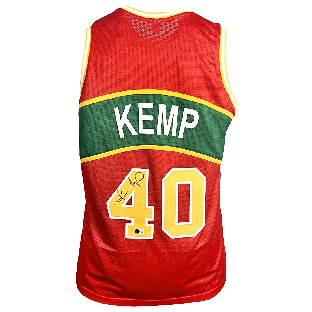 Shawn Kemp Signed Seattle Classic Red Basketball Jersey (Beckett)