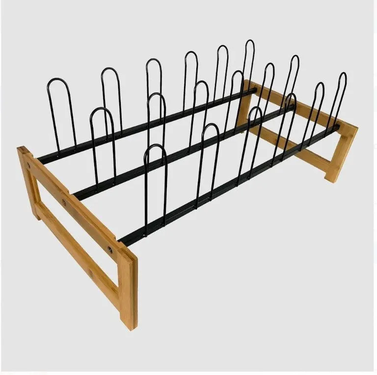 Shoe Rack Bamboo 9 Pair Black