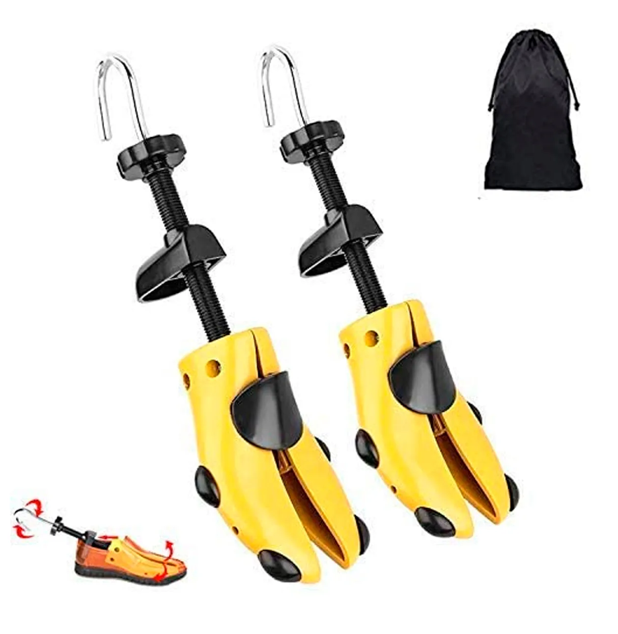 Shoe Stretcher,Two Way Shoe Stretcher Adjustable Length and Width,Unisex Color Yellow