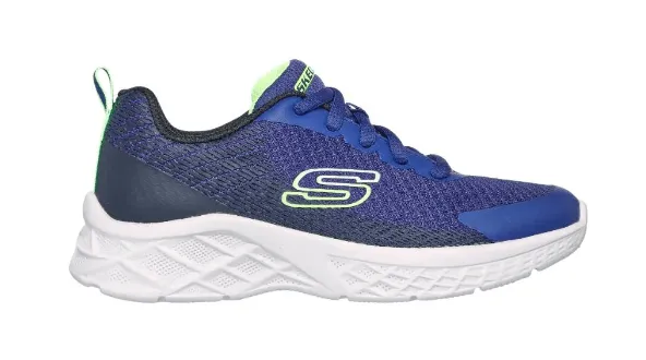 SKECHERS Microspec II Shoe - Vovrix - Navy/Black/Lime - Kids