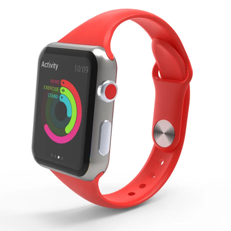 Slim Solid Color Silicone Band For Apple Watch Multiple Colors Available