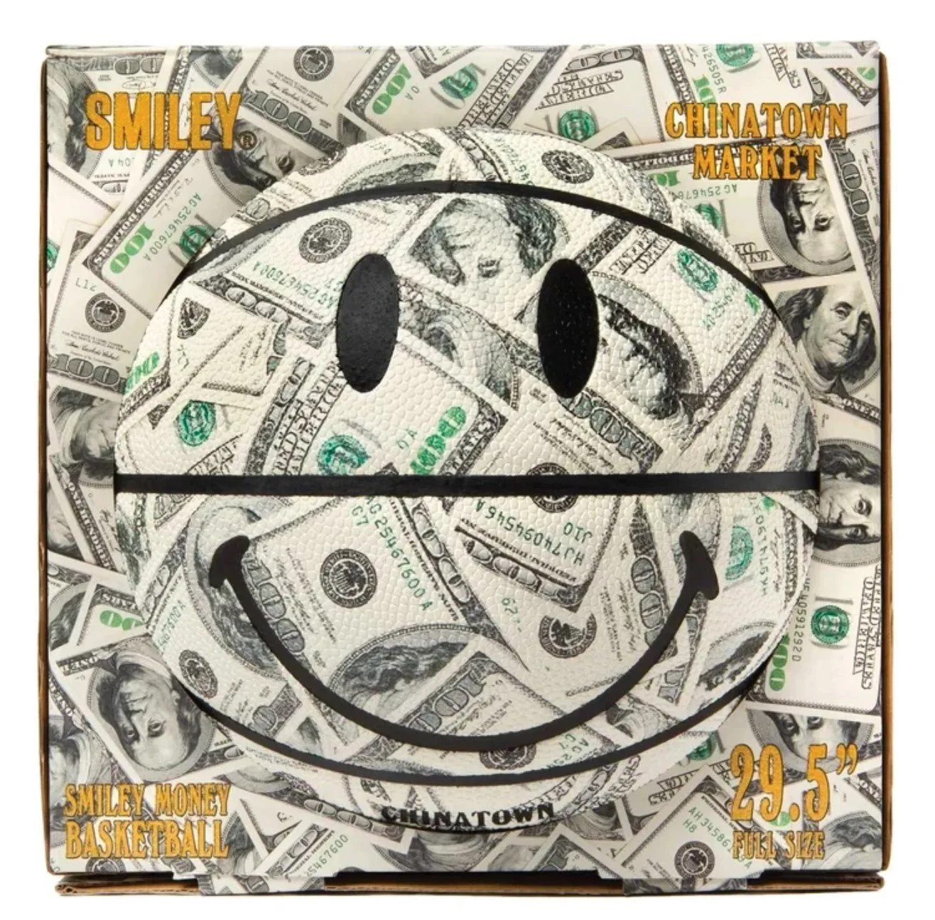 Smiley Money Ball- Multi Basketball Object Art by China Town Market