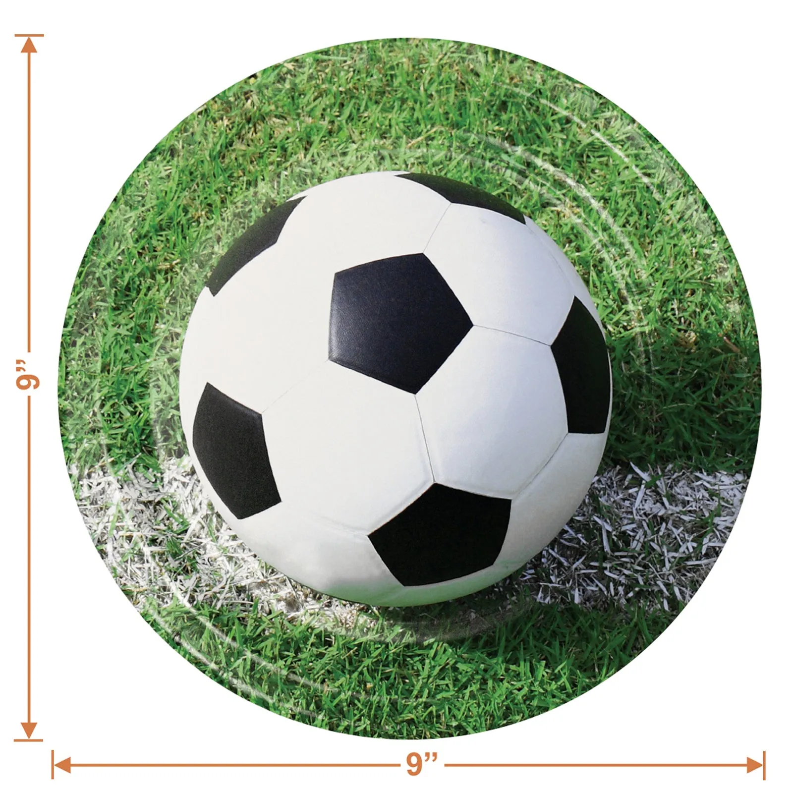 Soccer Party Supplies - Soccer Ball Paper Dinner Plates, Luncheon Napkins, and Forks (Serves 16)