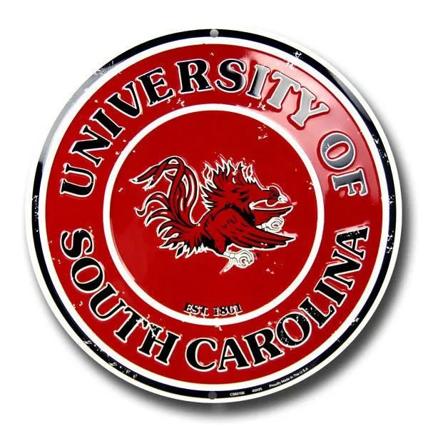 South Carolina Embossed Metal Circular Sign