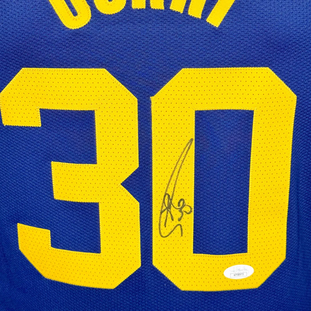 Steph Curry Signed Authentic Golden State Warriors Jordan Statement Edition Blue Basketball Jersey (JSA)