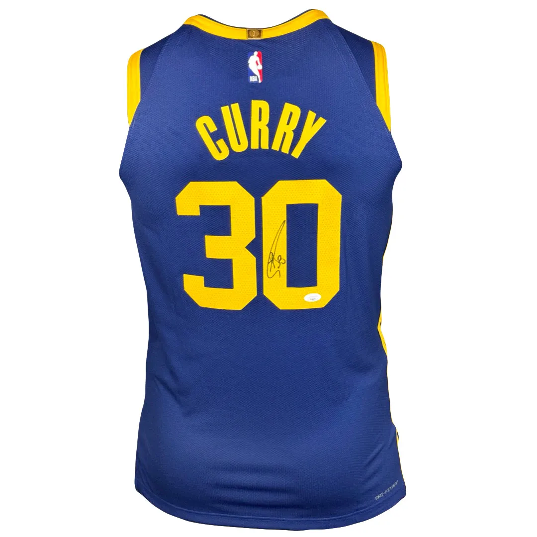 Steph Curry Signed Authentic Golden State Warriors Jordan Statement Edition Blue Basketball Jersey (JSA)