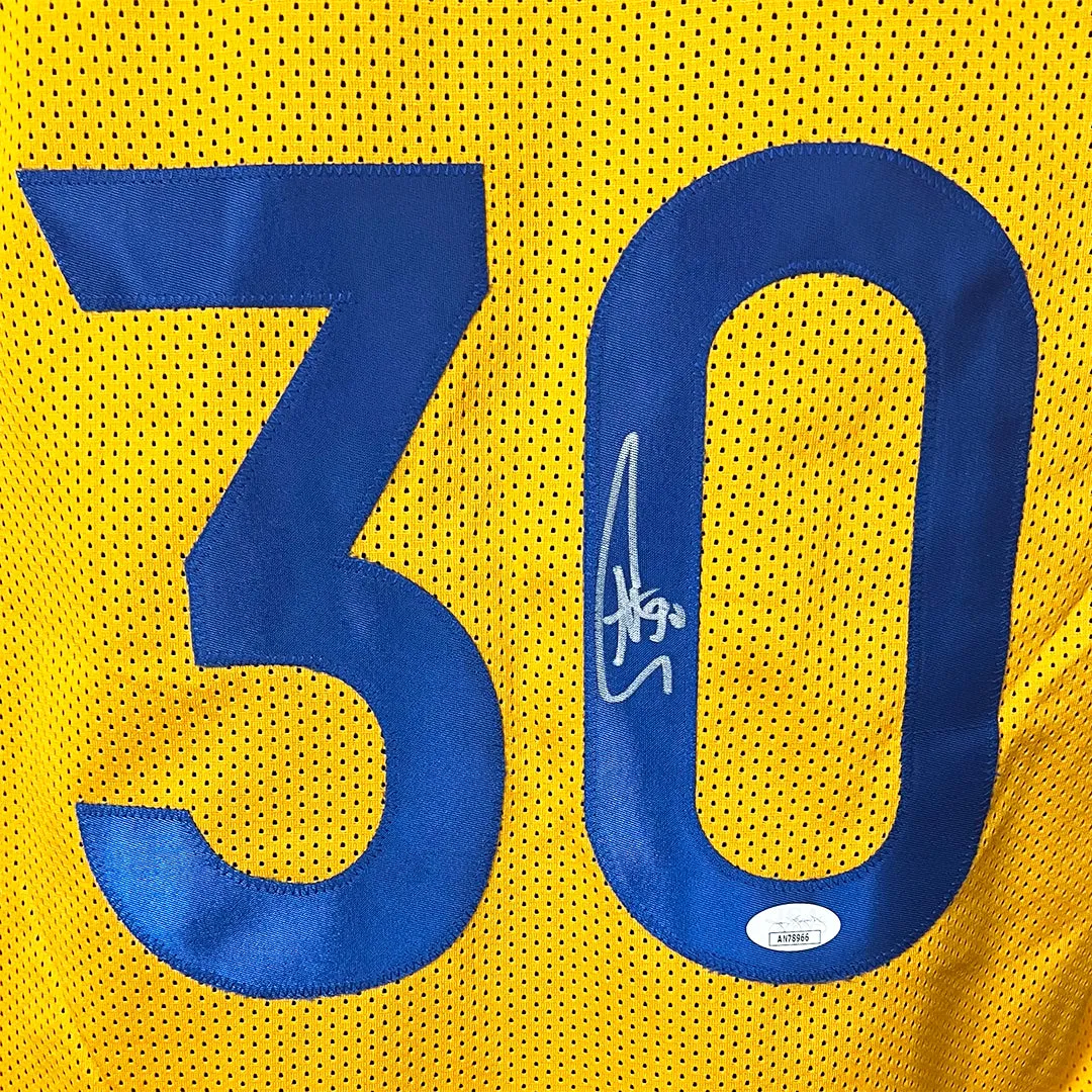 Steph Curry Signed Golden State Yellow Basketball Jersey (JSA)