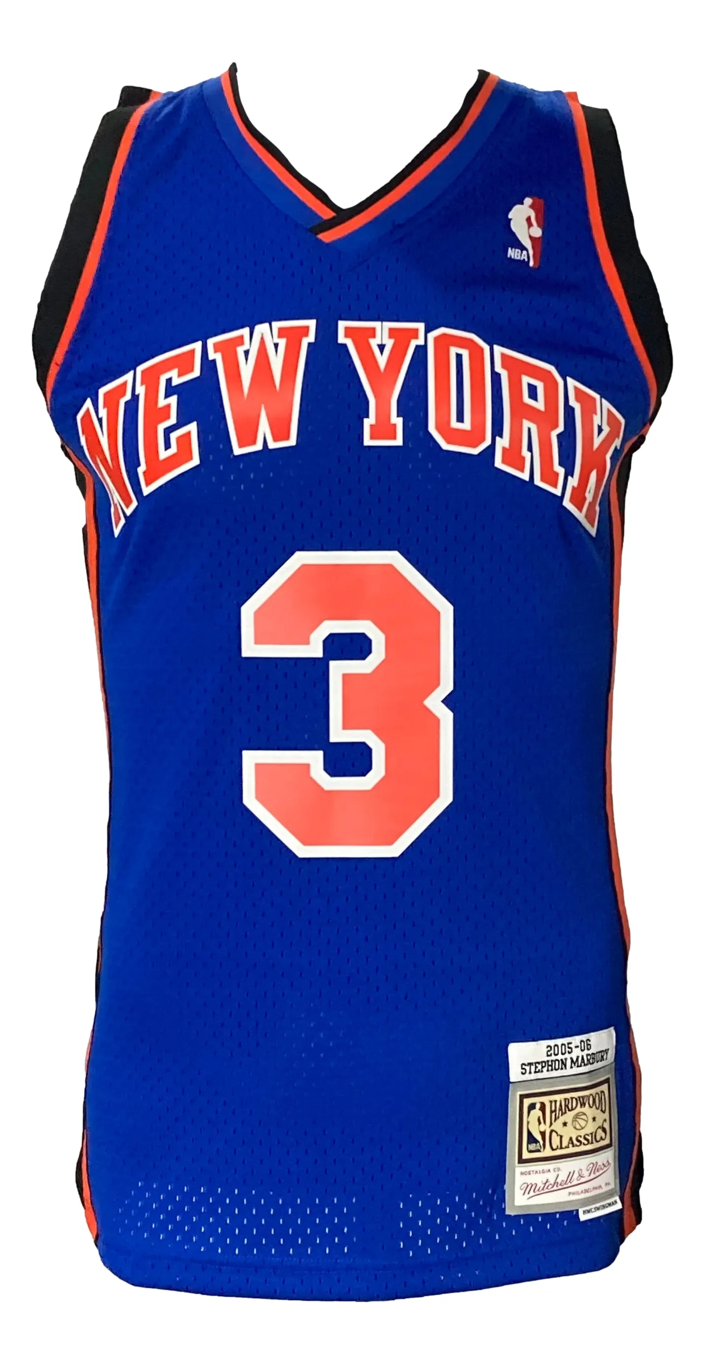 Stephon Marbury Signed New York Knicks 2005/06 M&N HWC Swingman Jersey BAS ITP