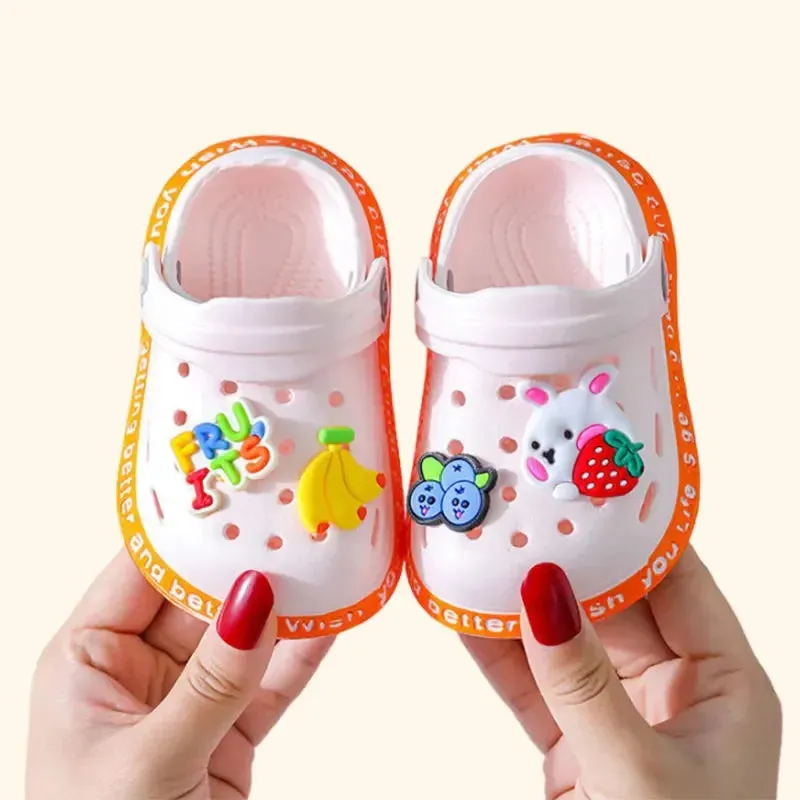 Summer Children Sandals Kids Shoes Slippers Soft Anti-Skid Cartoon DIY Design Hole Baby Shoes Sandy Beach  For Boys Girls Gift