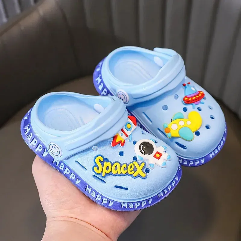 Summer Children Sandals Kids Shoes Slippers Soft Anti-Skid Cartoon DIY Design Hole Baby Shoes Sandy Beach  For Boys Girls Gift