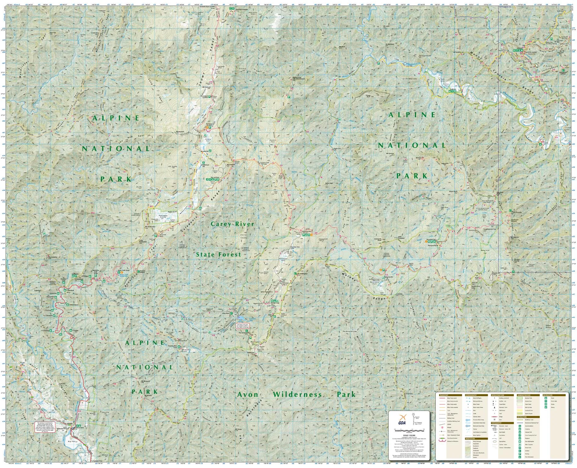 Tali Karng - Moroka (VIC) Topographic Wall Map by Spatial Vision