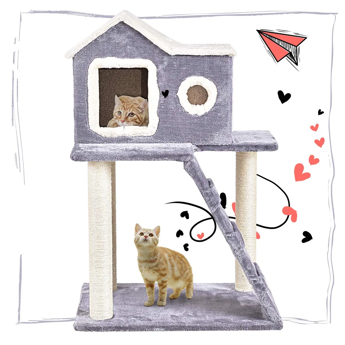 Tangkula Cat Tree, Multi-Level Cat Condo Tower (36")