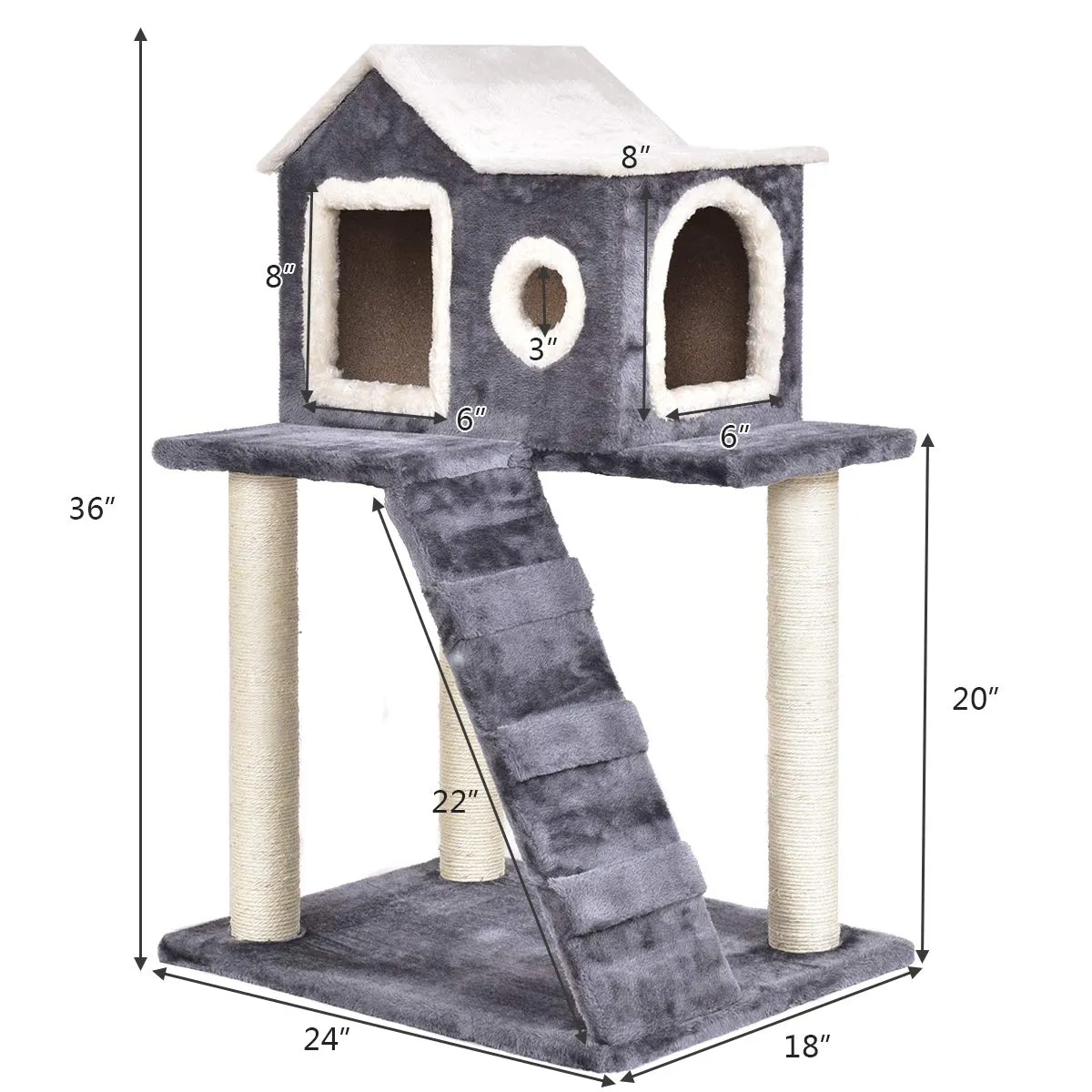 Tangkula Cat Tree, Multi-Level Cat Condo Tower (36")