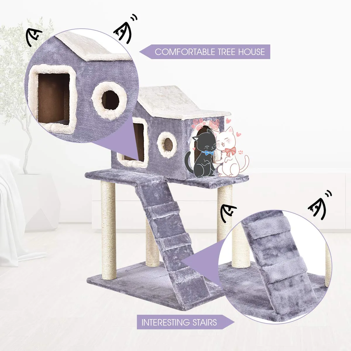 Tangkula Cat Tree, Multi-Level Cat Condo Tower (36")