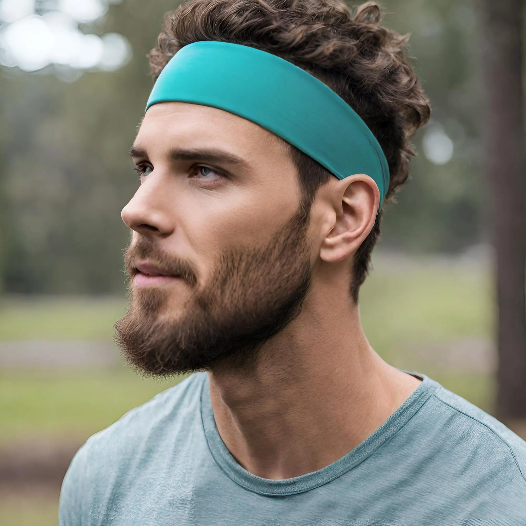 Teal Cotton Headbands - 12 Pack