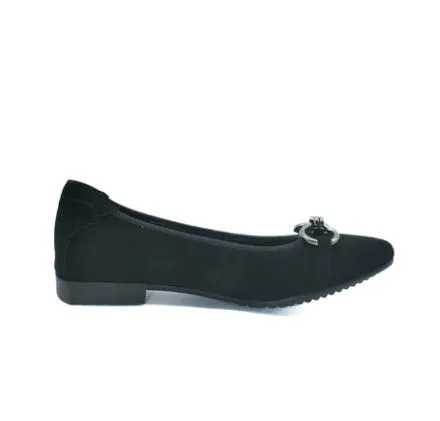 The Flexible Pointed Flat with Ornament in Black