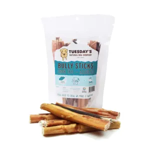 Tuesday's Natural Dog Odor-Free Bully Sticks 6" Assorted